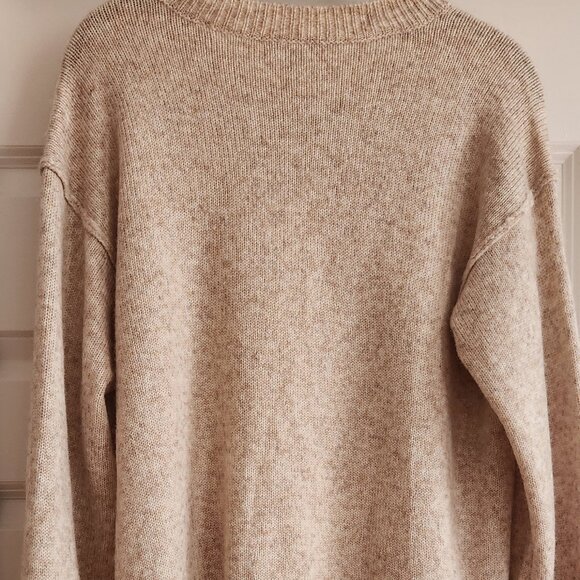 NWT - J Crew Oatmeal color sweater Size Label M,  Fit oversized or large - Picture 3 of 13